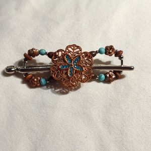 Cooper and Turquoise Flexi Clip